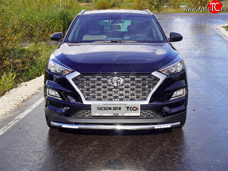 33 849 р. Защита переднего бампера нижняя с ДХО 60,3 мм ТСС Тюнинг Hyundai Tucson TL рестайлинг (2018-2021) (нержавейка)  с доставкой в г. Кемерово