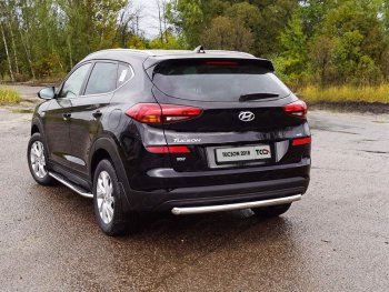 Защита задняя (нержавейка 60,3 мм) ТСС Тюнинг Hyundai Tucson  TL (2018-2021) рестайлинг