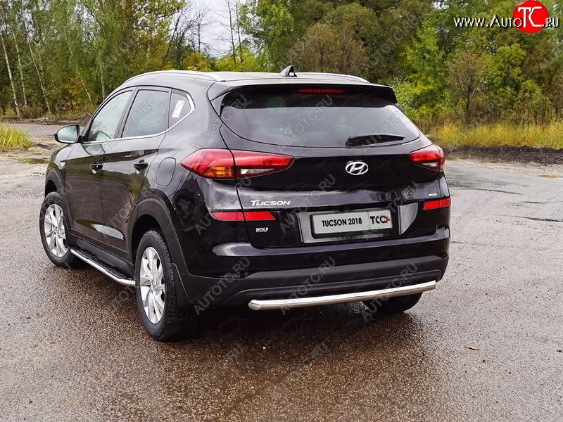 15 999 р. Защита задняя (нержавейка 60,3 мм) ТСС Тюнинг  Hyundai Tucson  TL (2018-2021) рестайлинг  с доставкой в г. Кемерово