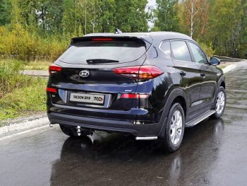 Защита заднего бампера (уголки, d42,4 мм) TCC Hyundai Tucson  TL (2018-2021) рестайлинг