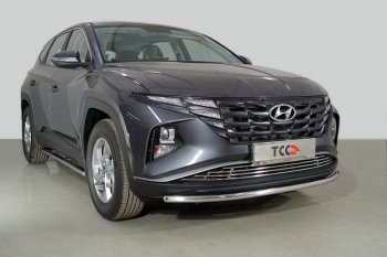 Защита переднего бампера нижняя d42,4 мм ТСС Тюнинг Hyundai Tucson NX4 (2020-2022) ()