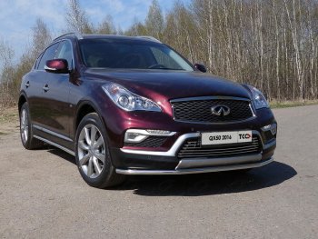 Защита переднего бампера нижняя d42,4 мм ТСС Тюнинг INFINITI Qx50 J50 рестайлинг (2015-2018) (нержавейка)