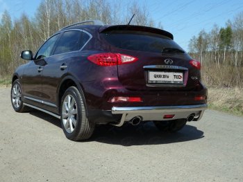 Защита задняя (центральная, нержавейка d75*42,4 мм) ТСС Тюнинг INFINITI Qx50  J50 (2015-2018) рестайлинг (центральная)