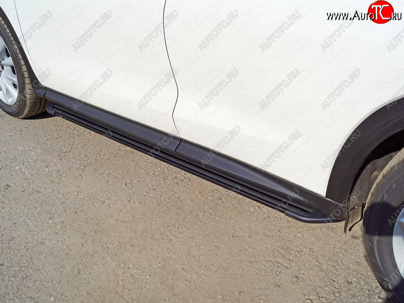 21 999 р. Пороги алюминиевые Slim Line ТСС Тюнинг  INFINITI Qx50  J55 (2017-2022) (Black)  с доставкой в г. Кемерово