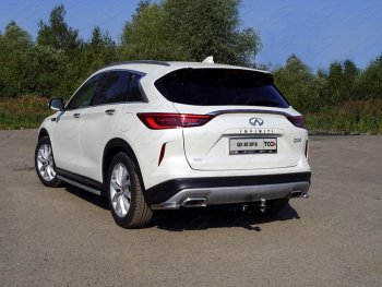 Защита заднего бампера (уголки, d42,4 мм) TCC INFINITI Qx50  J55 (2017-2022)
