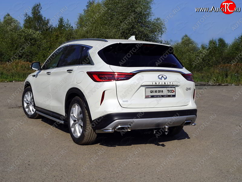 10 299 р. Защита заднего бампера (уголки, d42,4 мм) TCC  INFINITI Qx50  J55 (2017-2022)  с доставкой в г. Кемерово