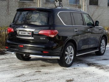 Защита задняя (уголки, нержавейка 76,1 мм) ТСС Тюнинг INFINITI QX56  Z62 (2010-2013)