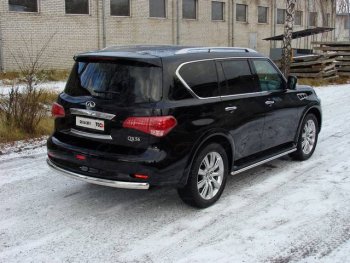 Защита задняя (центральная, нержавейка d75*42 мм) ТСС Тюнинг INFINITI QX56  Z62 (2010-2013) (центральная)