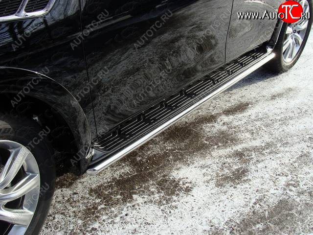 23 549 р. Защита порогов алюминий 42,4 мм, ТСС Тюнинг  INFINITI QX56  Z62 - QX60  L50 (укороченная)  с доставкой в г. Кемерово