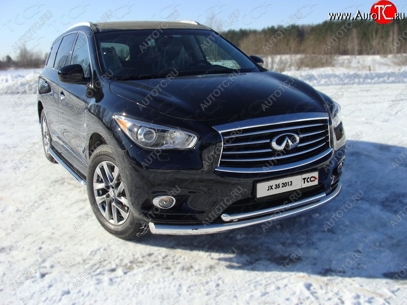 26 499 р. Защита переднего бампера нижняя d76,1*50,8 мм ТСС Тюнинг INFINITI QX60 L50 дорестайлинг (2013-2016) (нержавейка)  с доставкой в г. Кемерово