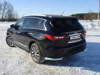 Защита задняя (уголки, нержавейка 76,1 мм) ТСС Тюнинг INFINITI QX60  L50 (2013-2016) дорестайлинг