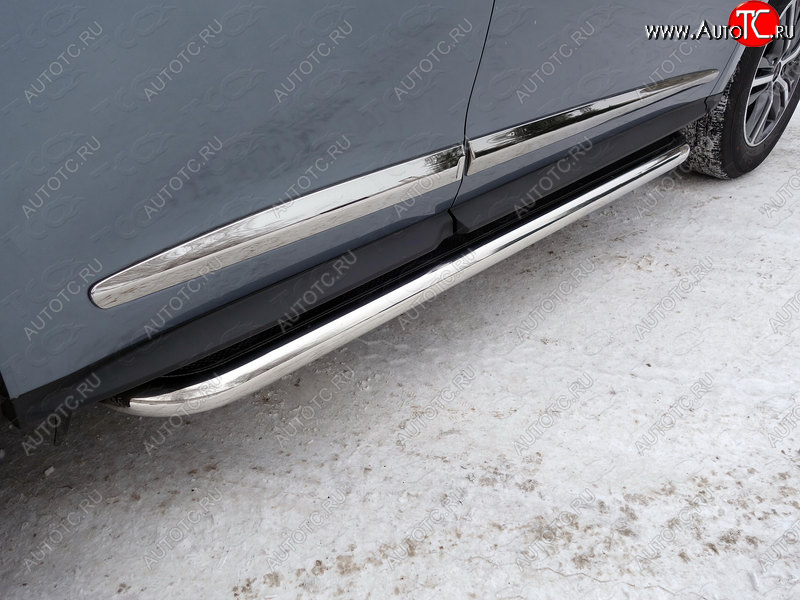 45 999 р. Пороги с площадкой 60,3 мм укороченные ТСС Тюнинг  INFINITI QX60  L50 (2016-2021) рестайлинг (нержавейка)  с доставкой в г. Кемерово