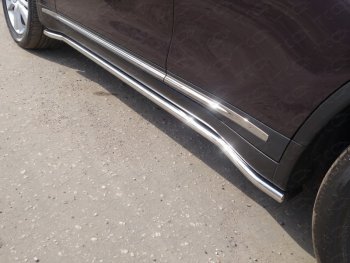 Защита порогов труба d42,4 мм ТСС Тюнинг INFINITI QX70 S51 (2013-2020)