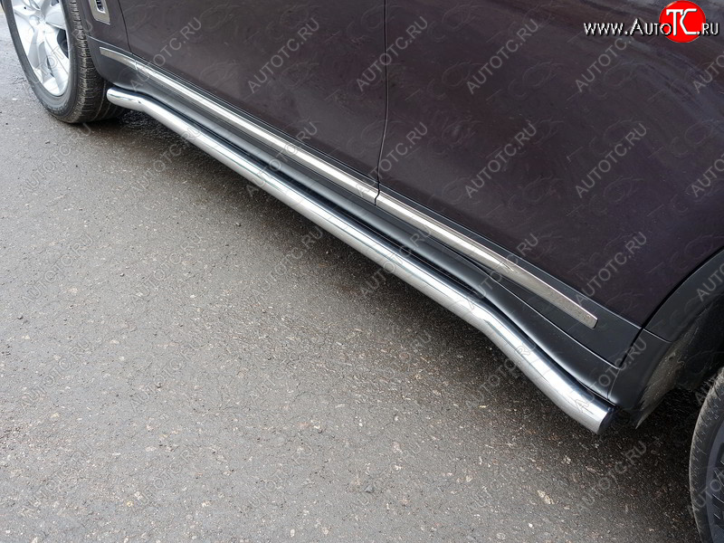 25 499 р. Защита порогов труба d60,3 мм ТСС Тюнинг  INFINITI QX70  S51 (2013-2020) (серые)  с доставкой в г. Кемерово
