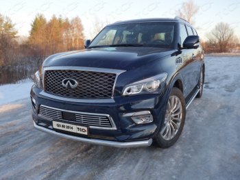Нижняя декоративная вставка в бампер ТСС Тюнинг INFINITI QX80 Z62 1-ый рестайлинг (2014-2018) (d 12 мм)
