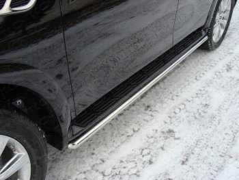 Защита порогов алюминий 42,4 мм, ТСС Тюнинг INFINITI QX80  Z62 (2014-2018) 1-ый рестайлинг