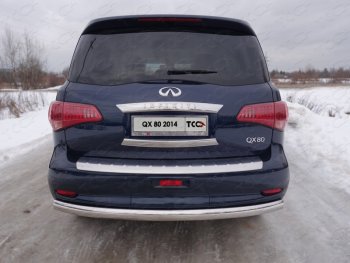 Защита задняя (центральная, нержавейка d75*42 мм) ТСС Тюнинг INFINITI QX80  Z62 (2014-2018) 1-ый рестайлинг (центральная)