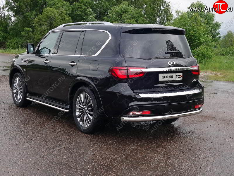 23 549 р. Защита задняя (нержавейка 76,1 мм) ТСС Тюнинг  INFINITI QX80  Z62 (2018-2024) 2-ой рестайлинг  с доставкой в г. Кемерово