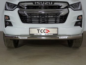 38 949 р. Защита переднего бампера нижняя с ДХО 76,1 мм ТСС Тюнинг Isuzu D-Max RG DoubleCab (2020-2023) (нержавейка)  с доставкой в г. Кемерово. Увеличить фотографию 1