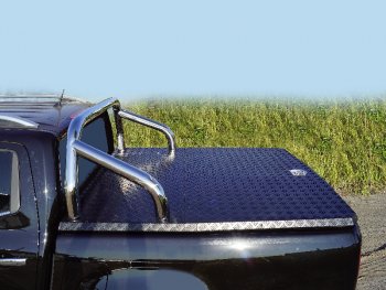 Защита кузова (для крышки) d76,1 мм ТСС Тюнинг Isuzu D-Max  RG (2020-2023) DoubleCab (нержавейка)