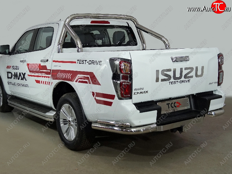 29 449 р. Защита заднего бампера (3.0D, уголки двойные, d76.1/42.4 мм) TCC  Isuzu D-Max ( RT85,TFR SingleCab,  RG) (2015-2023) рестайлинг, DoubleCab  с доставкой в г. Кемерово