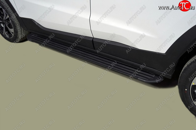 21 999 р. Пороги алюминиевые Slim Line ТСС Тюнинг  JAC JS4 (2021-2025) (Black)  с доставкой в г. Кемерово