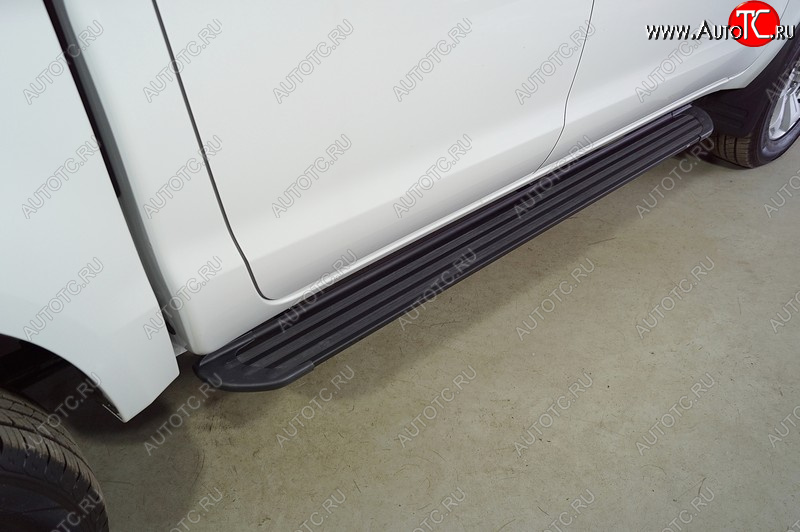 21 999 р. Пороги алюминиевые Slim Line ТСС Тюнинг  JAC T6 (2018-2024) пикап (Black)  с доставкой в г. Кемерово