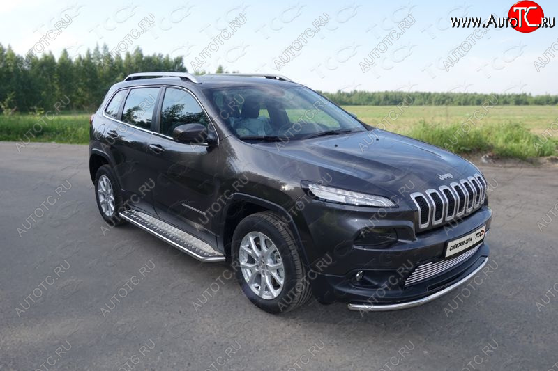 17 649 р. Защита переднего бампера нижняя d60,3 мм ТСС Тюнинг  Jeep Cherokee  KL (2014-2017) дорестайлинг (нержавейка)  с доставкой в г. Кемерово