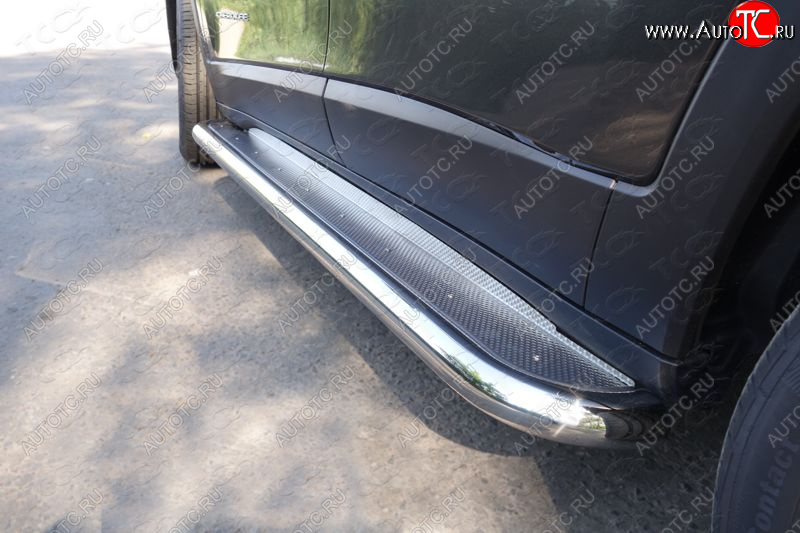 42 999 р. Пороги с площадкой 60,3 мм Sport, Longitude, Limited ТСС Тюнинг Jeep Cherokee KL дорестайлинг (2014-2017) (нержавейка)  с доставкой в г. Кемерово
