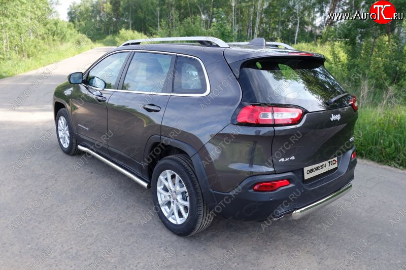 23 549 р. Защита порогов труба d60,3 мм ТСС Тюнинг  Jeep Cherokee  KL (2014-2017) дорестайлинг (серые)  с доставкой в г. Кемерово