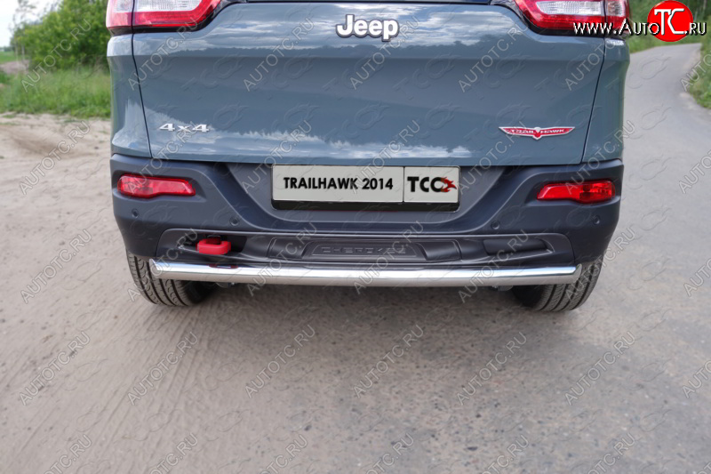 15 999 р. Защита задняя (Trailhawk, нержавейка 60,3 мм) ТСС Тюнинг  Jeep Cherokee  KL (2014-2017) дорестайлинг  с доставкой в г. Кемерово