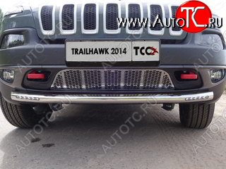 36 299 р. Защита переднего бампера (Trailhawk, 60,3 мм ДХО) ТСС Тюнинг  Jeep Cherokee  KL (2014-2017) дорестайлинг (нержавейка)  с доставкой в г. Кемерово