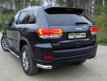 Защита задняя (уголки овальные, нержавейка 75х42 мм) ТСС Тюнинг Jeep Grand Cherokee  WK2 (2013-2018) 1-ый рестайлинг (уголки овальные)