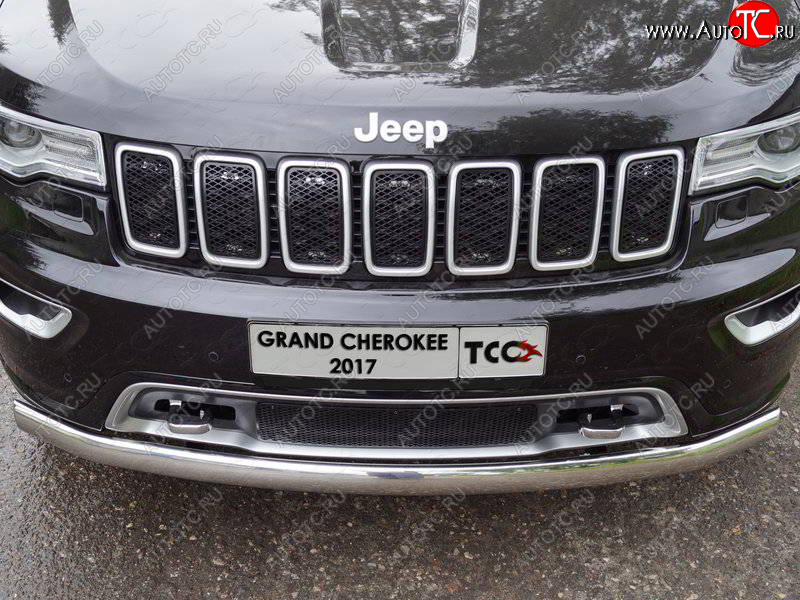 3 399 р. Декоративная вставка решетки радиатора ТСС Тюнинг  Jeep Grand Cherokee  WK2 (2017-2022) 2-ой рестайлинг (лист AL)  с доставкой в г. Кемерово