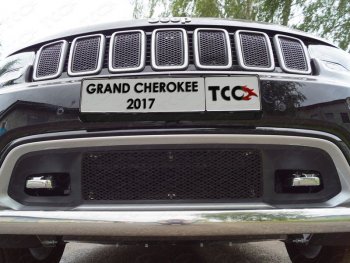 Нижняя декоративная вставка в бампер ТСС Тюнинг Jeep Grand Cherokee WK2 2-ой рестайлинг (2017-2022) (лист AL)