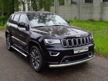 Защита переднего бампера нижняя d76,1 мм ТСС Тюнинг Jeep Grand Cherokee WK2 2-ой рестайлинг (2017-2022) (нержавейка)
