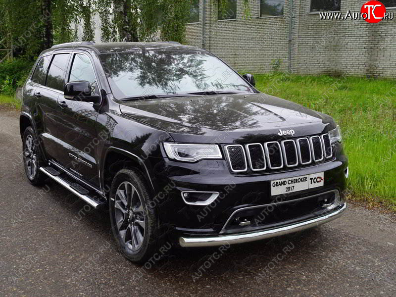 21 999 р. Защита переднего бампера нижняя d76,1 мм ТСС Тюнинг Jeep Grand Cherokee WK2 2-ой рестайлинг (2017-2022) (нержавейка)  с доставкой в г. Кемерово