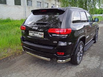Защита задняя (уголки овальные, нержавейка 75х42 мм) ТСС Тюнинг Jeep Grand Cherokee  WK2 (2017-2022) 2-ой рестайлинг (уголки овальные)