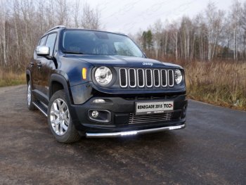 37 999 р. Защита переднего бампера нижняя с ДХО 60,3 мм ТСС Тюнинг  Jeep Renegade (2014-2018) дорестайлинг (нержавейка)  с доставкой в г. Кемерово. Увеличить фотографию 1