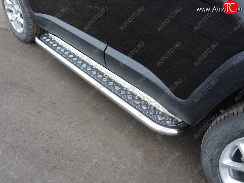 31 999 р. Пороги с площадкой 60,3 мм ТСС Тюнинг Jeep Renegade дорестайлинг (2014-2018) (серые)  с доставкой в г. Кемерово