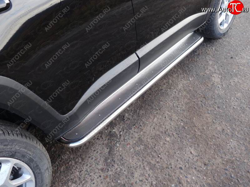 36 999 р. Пороги с площадкой 42,4 мм ТСС Тюнинг Jeep Renegade дорестайлинг (2014-2018) (нержавейка)  с доставкой в г. Кемерово