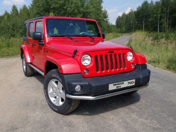 Защита переднего бампера нижняя 76,1 мм ТСС Тюнинг Jeep Wrangler  JK (2006-2010) 3 дв. дорестайлинг (нержавейка)
