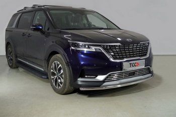 Защита переднего бампера нижняя d42,4 мм ТСС Тюнинг KIA Carnival  KA4 (2020-2023) минивэн дорестайлинг (нержавейка)