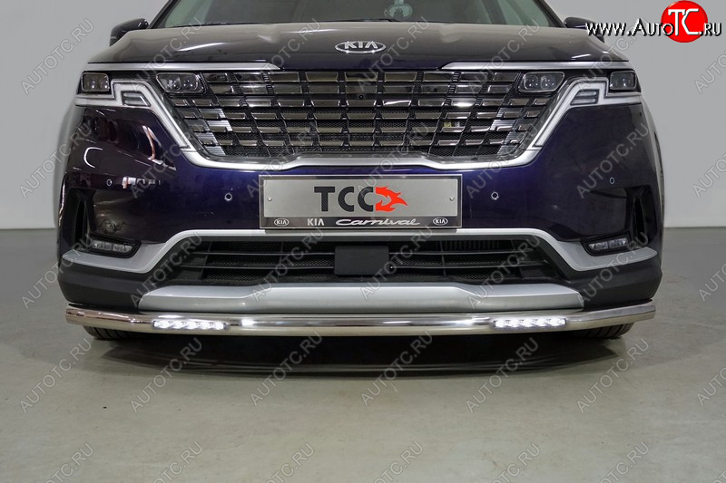 37 999 р. Защита переднего бампера нижняя с ДХО 60,3 мм ТСС Тюнинг  KIA Carnival  KA4 (2020-2023) минивэн дорестайлинг (нержавейка)  с доставкой в г. Кемерово