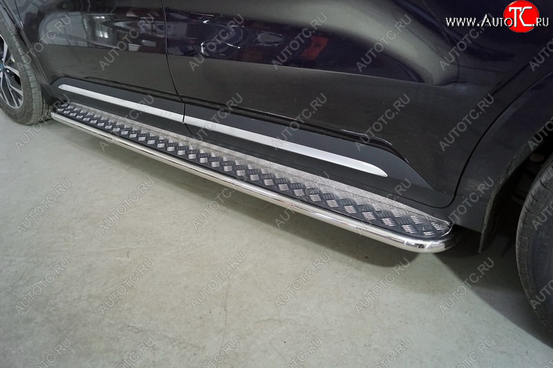 37 949 р. Пороги с площадкой 42,4 мм ТСС Тюнинг  KIA Carnival  KA4 (2020-2023) минивэн дорестайлинг (серые)  с доставкой в г. Кемерово