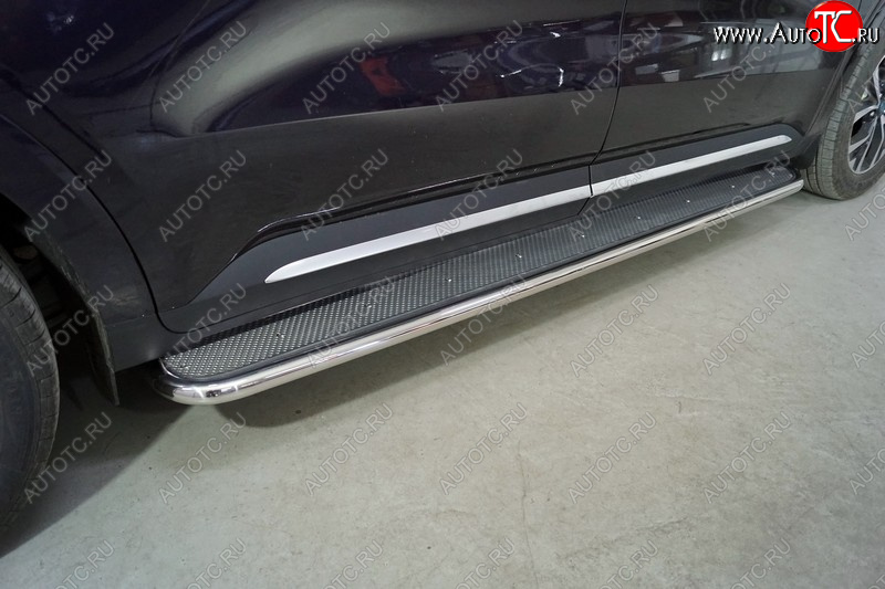 45 999 р. Пороги с площадкой 42,4 мм ТСС Тюнинг  KIA Carnival  KA4 (2020-2023) минивэн дорестайлинг (нержавейка)  с доставкой в г. Кемерово