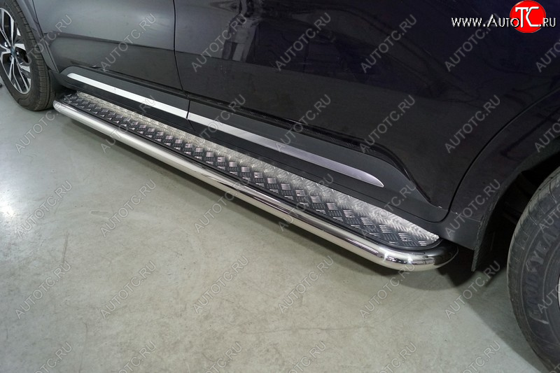 41 999 р. Пороги с площадкой 60,3 мм ТСС Тюнинг  KIA Carnival  KA4 (2020-2023) минивэн дорестайлинг (серые)  с доставкой в г. Кемерово