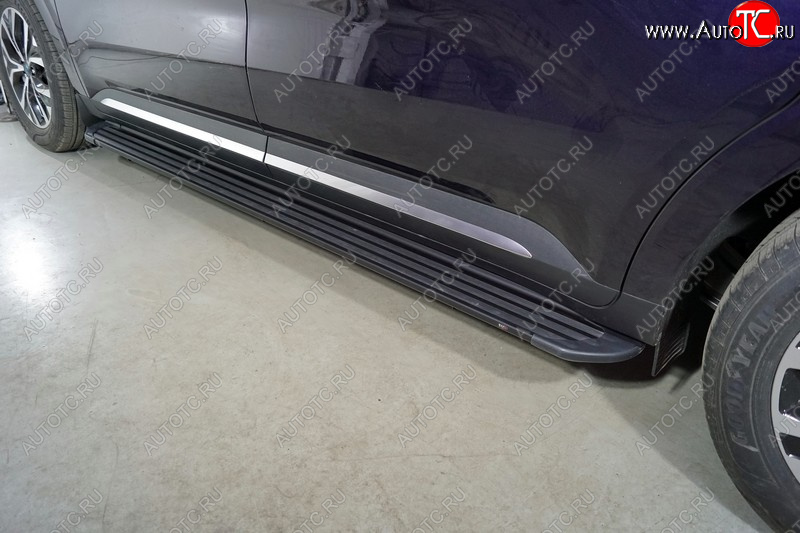 30 999 р. Пороги алюминиевые Slim Line ТСС Тюнинг  KIA Carnival  KA4 (2020-2023) минивэн дорестайлинг (Black)  с доставкой в г. Кемерово
