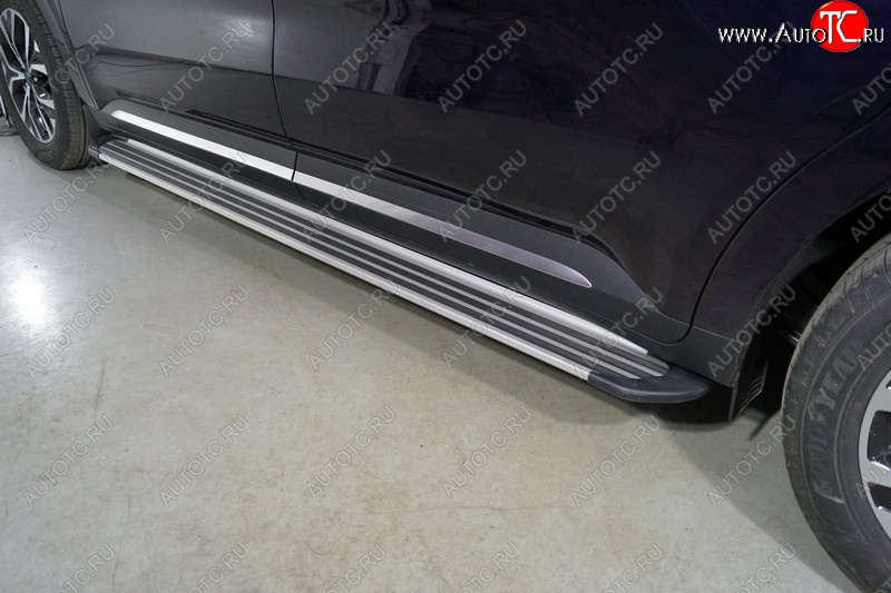 28 999 р. Пороги алюминиевые Slim Line ТСС Тюнинг  KIA Carnival  KA4 (2020-2023) минивэн дорестайлинг (Silver)  с доставкой в г. Кемерово