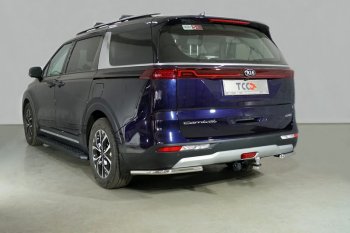 Защита заднего бампера (2WD V-2,2D, уголки, d42,4 мм) TCC KIA Carnival  KA4 (2020-2023) минивэн дорестайлинг
